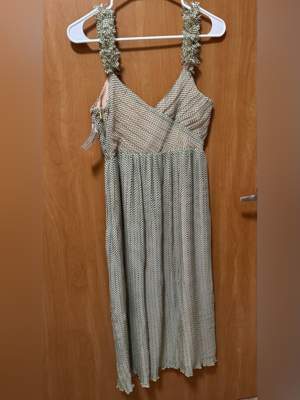 Foxiedox Sleeveless Polka Dot Midi Dress in Light Green